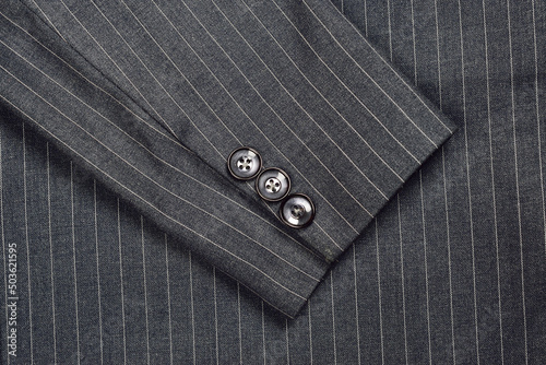 Button on Pinstripe Suit Jacket