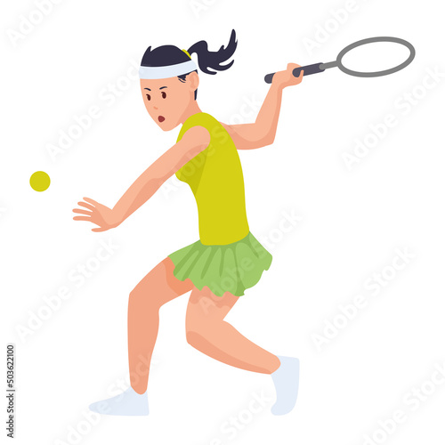 woman athlete playing tennis © Jemastock