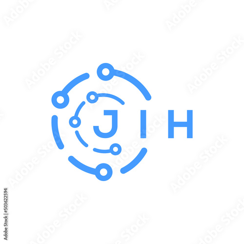 JIH technology letter logo design on white  background. JIH creative initials technology letter logo concept. JIH technology letter design.
