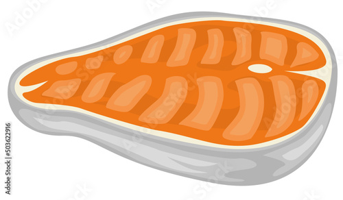 Salmon steak fish sea food concept illustration vector template 