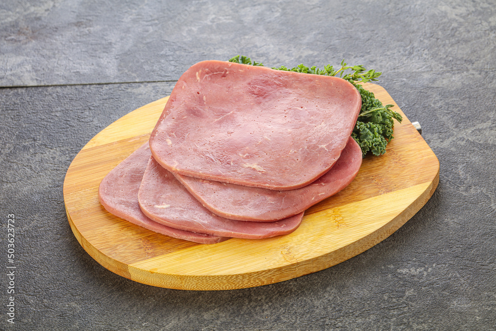 Sliced Beef Ham over board