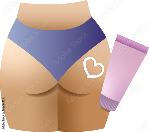 Female body with cream