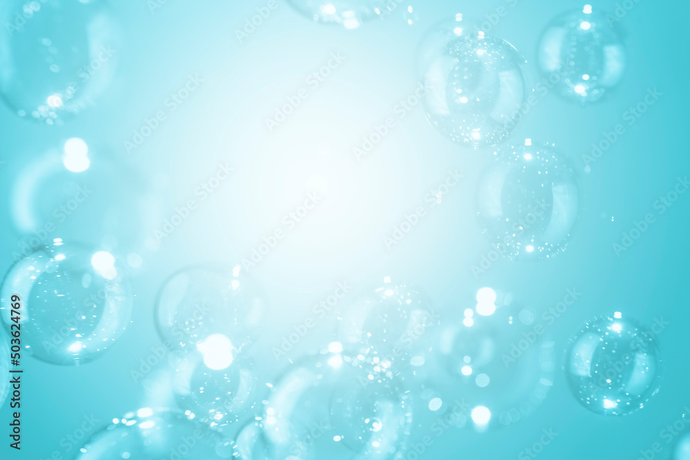 Transparent Shiny Blue Soap Bubbles Background. Soap Sud Bubbles Water. Transparent Shiny Blue Soap Bubbles Background. Soap Sud Bubbles Water.
