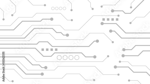 Hi-tech digital circuit board. AI pad and electrical lines connected on white background. futuristic technology design element concept