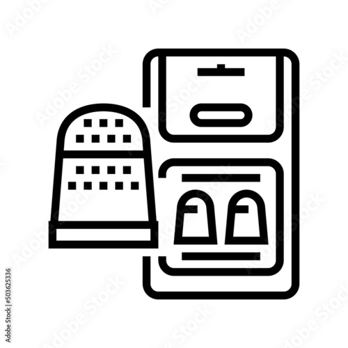 thimble accessory line icon vector. thimble accessory sign. isolated contour symbol black illustration