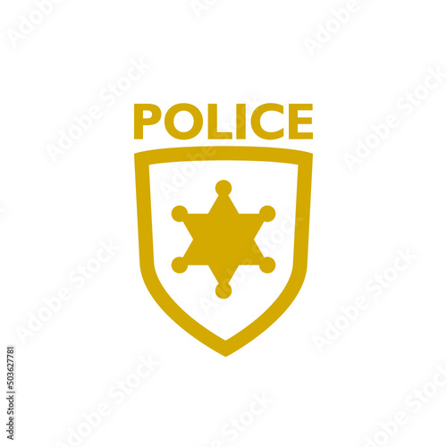 Police badge sign icon isolated on white background