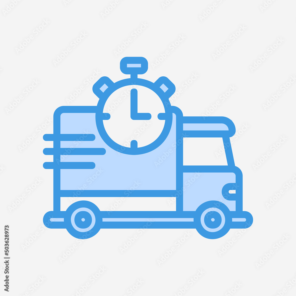 Fast delivery icon in blue style, use for website mobile app presentation Fast delivery icon in blue style, use for website mobile app presentation