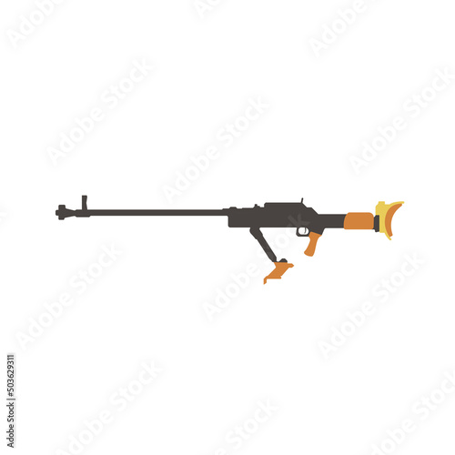 Anti Tank Rifle Flat Illustration. Clean Icon Design Element on Isolated White Background