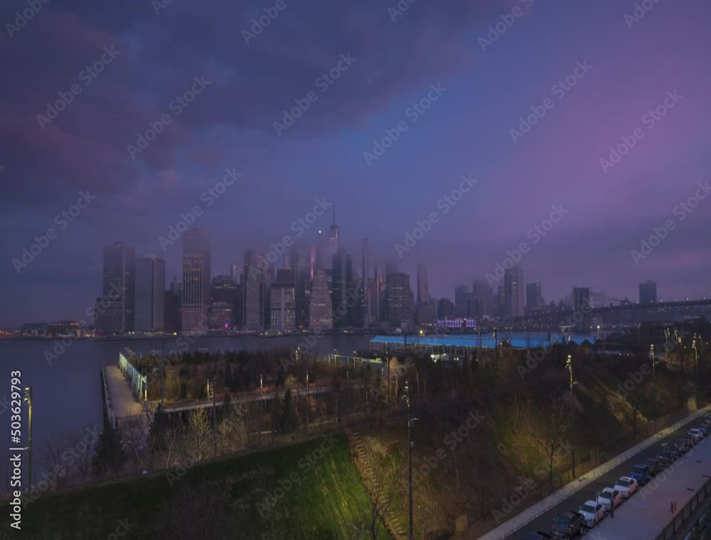 Brooklyn Heights view in night to day time lapse Brooklyn Heights view in night to day time lapse