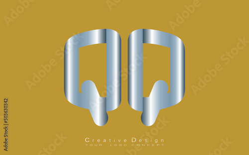 QQ letter logo design template vector