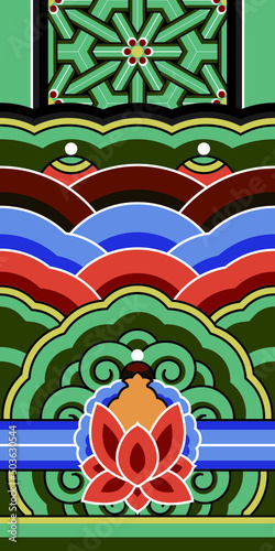 Dan-cheong. Korean traditional temple art.
