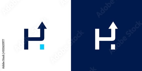 Unique and attractive letter H initial direction logo design