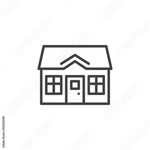 House building line icon