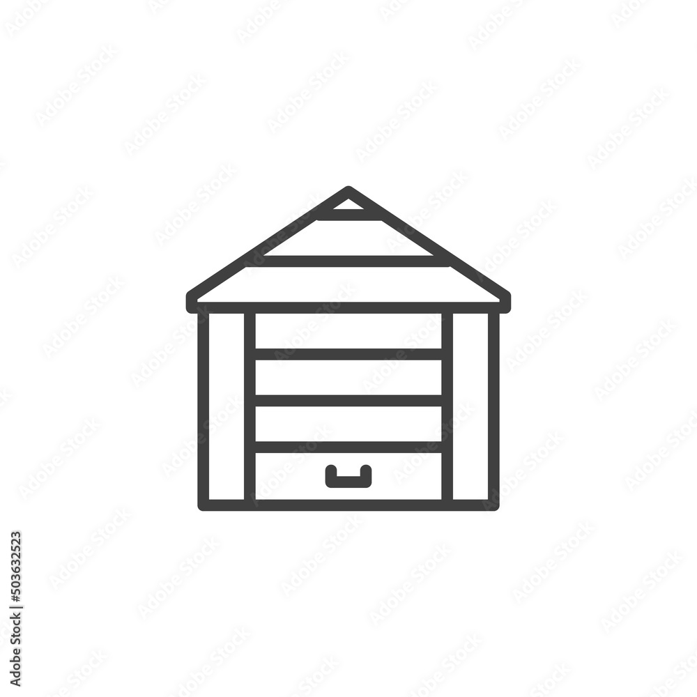 Car garage line icon Car garage line icon