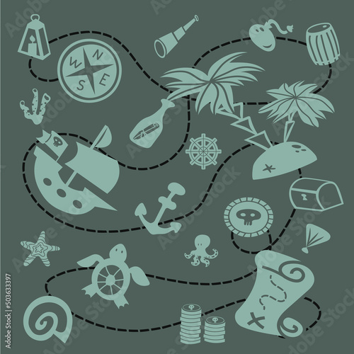 Konstfotografi pirate vector set