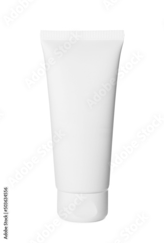 Blank tube of cosmetic product isolated on white