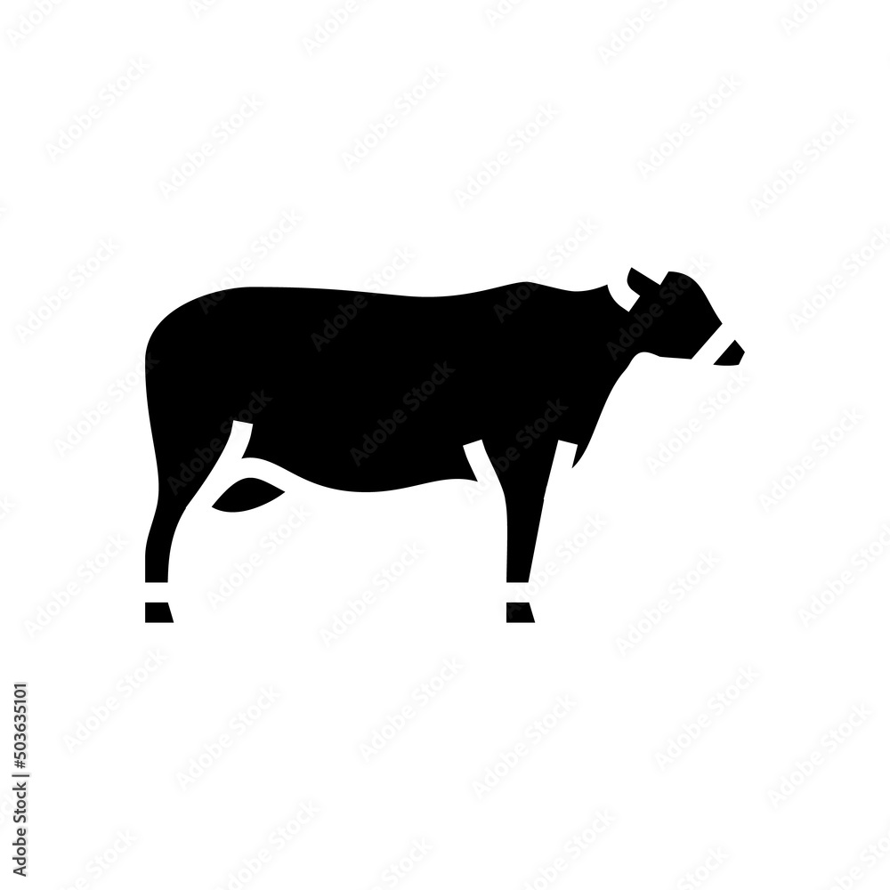 cattle beef glyph icon vector. cattle beef sign. isolated contour symbol black illustration cattle beef glyph icon vector. cattle beef sign. isolated contour symbol black illustration