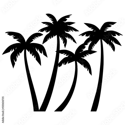 Vászonkép palm trees silhouettes