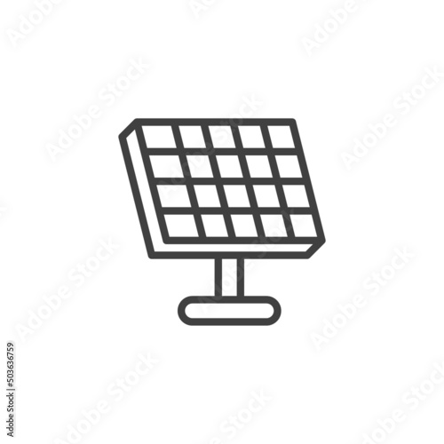 Solar panel line icon