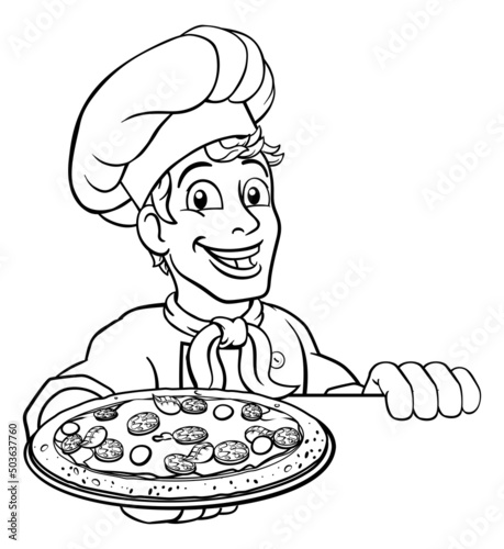 Pizza Chef Cartoon