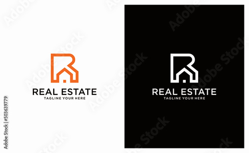 R Logo Design - vector for construction, home, real estate, building, property. creative elegant Monogram. Premium Business home logo icon.