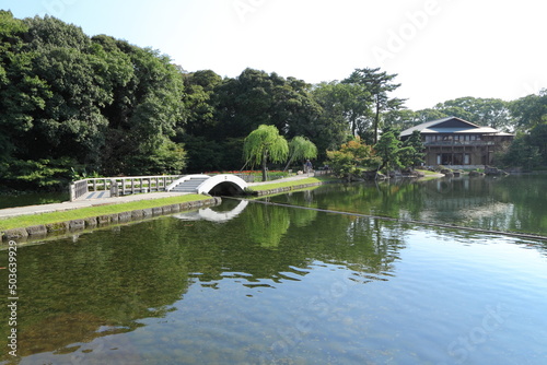 徳川園･徳川美術館　龍仙湖　西湖堤　観仙楼　愛知県　名古屋市