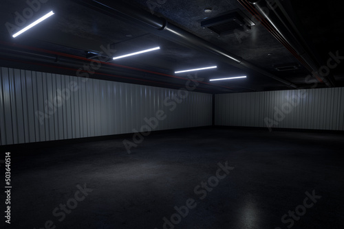Fototapeta Naklejka Na Ścianę i Meble -  Empty hall exhibition centre.The backdrop for exhibition stands, booth,market,trade show.Conversation for activity,meeting.Arena for entertainment,event,sports.Indoor for Factory,showroom.3d render.
