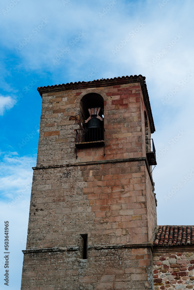 Bell tower of the church and Museum of Holy Trinity in the historic town of Atienza