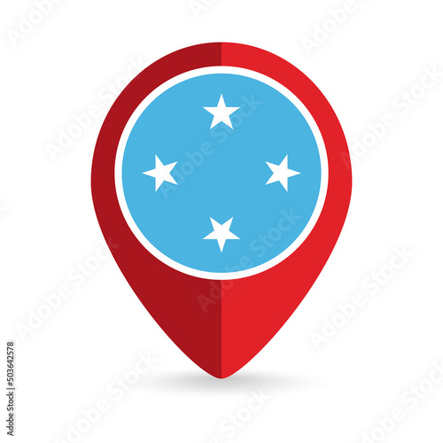 Map pointer with country Micronesia. Micronesia flag. Vector illustration. Free Download Map pointer with country Micronesia. Micronesia flag. Vector illustration. - GFXLoad