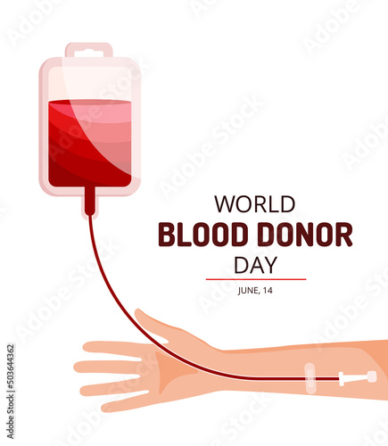 World blood donor day template on white background