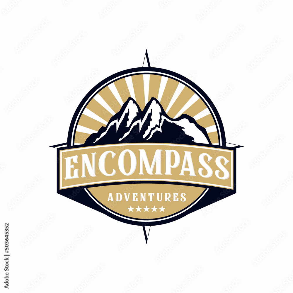 Obraz premium Logo Badge Adventure Vintage Style for Navigator or Compass