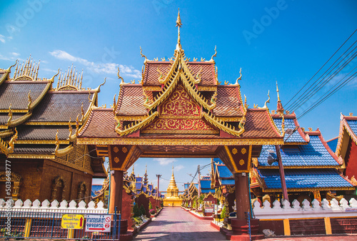 Wat Phiphat Mongkhon blue temple in Sukhothai  Thailand