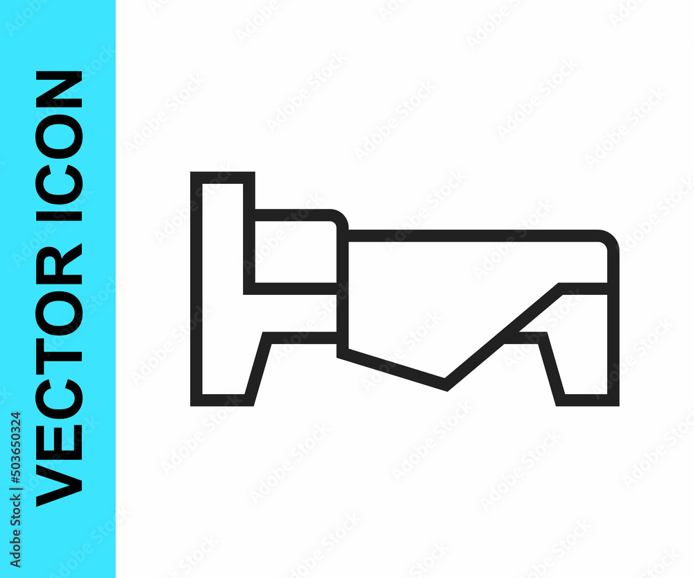 Black line Bed icon isolated on white background. Vector Black line Bed icon isolated on white background. Vector