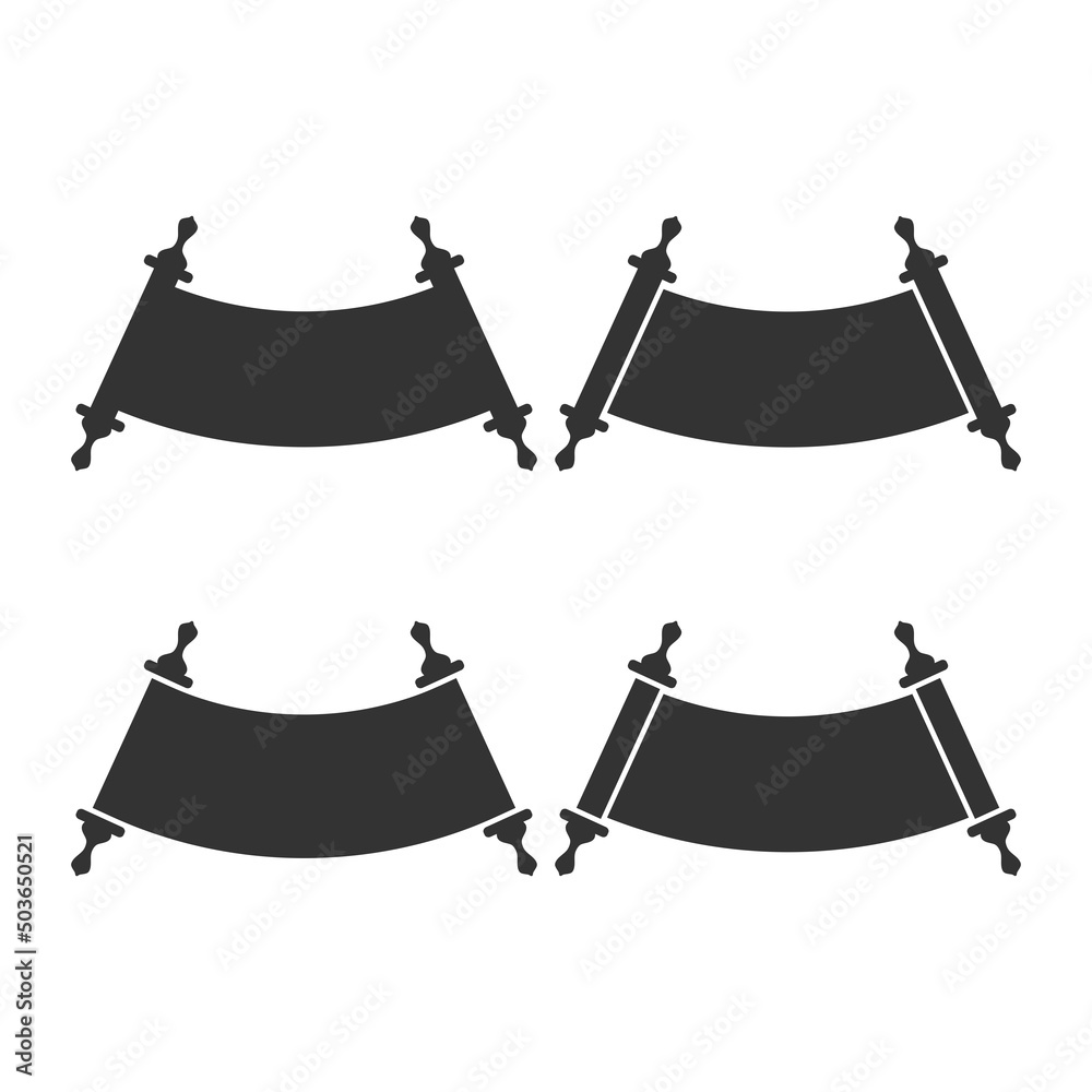 Sticker Scroll and manuscript vector logo set.