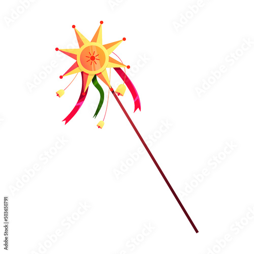 Christmas star traditional ukrainian symbol isolated on a white background. Vector cute Illustration in cartoon style.