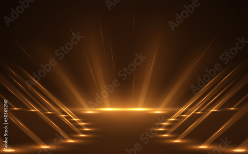 Abstract golden light rays scene photo