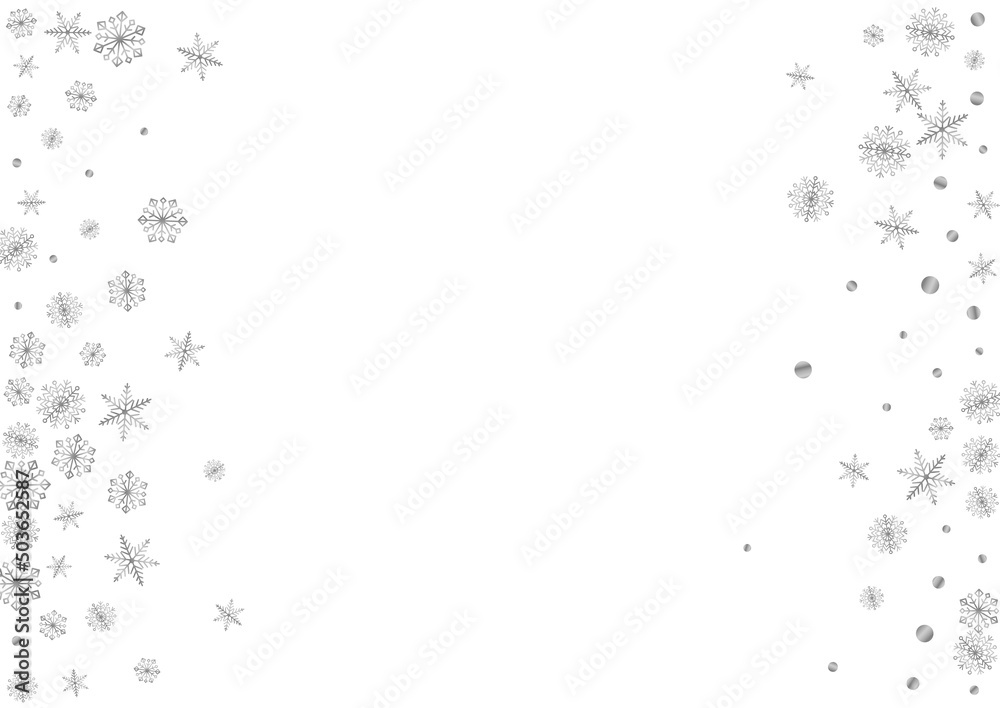 Luminous Snow Background White Vector. Flake Frost Texture. Metal Dot Luxury. Silver Christmas Pattern.