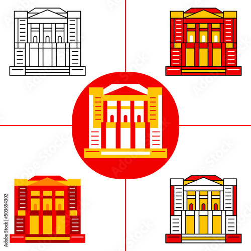 Akasaka Palace in Flat Design Style photo