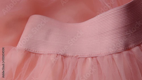 Close up of pink tulle skirt
