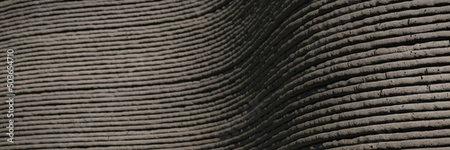 Obraz na płótnie 3D printed concrete wall, architectural background banner w salonie