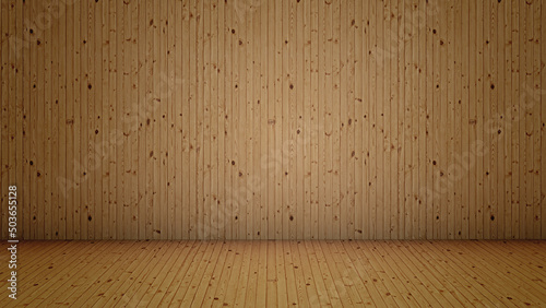 Fototapeta Naklejka Na Ścianę i Meble -  Concept or conceptual vintage or grungy brown background of natural wood or wooden old texture floor and wall as a retro pattern layout. 3d illustration metaphor to time, material, emptiness,  age 
