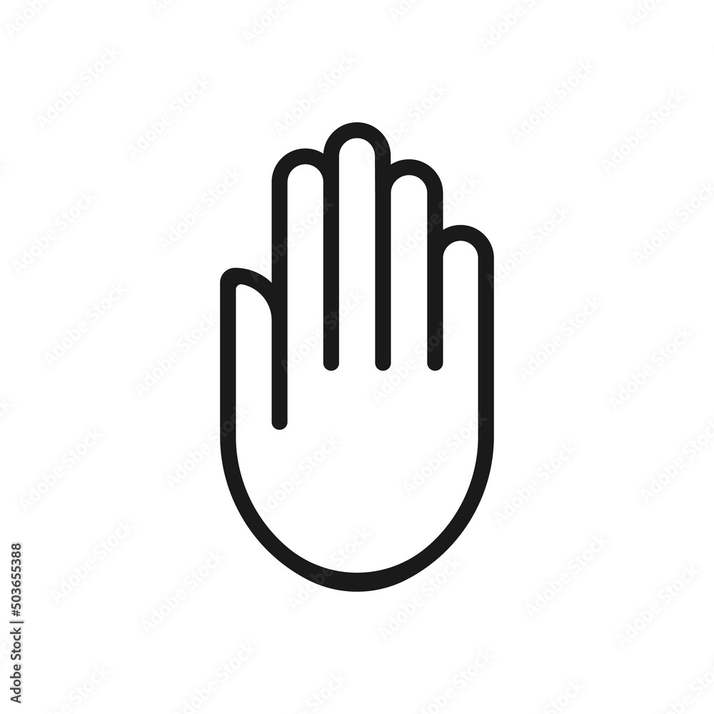 Hand up line icon, outline vector sign, linear style. Human hand simple Hand up line icon, outline vector sign, linear style. Human hand simple