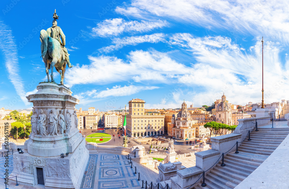 Monument to Victor Emmanuel on Venice Square or Piazza Venezia, Rome, Italy