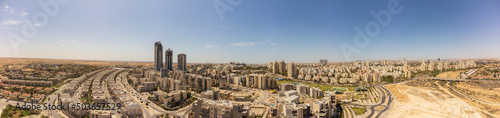 Wide aerial panorama of the southern districts of Beer Sheba city
