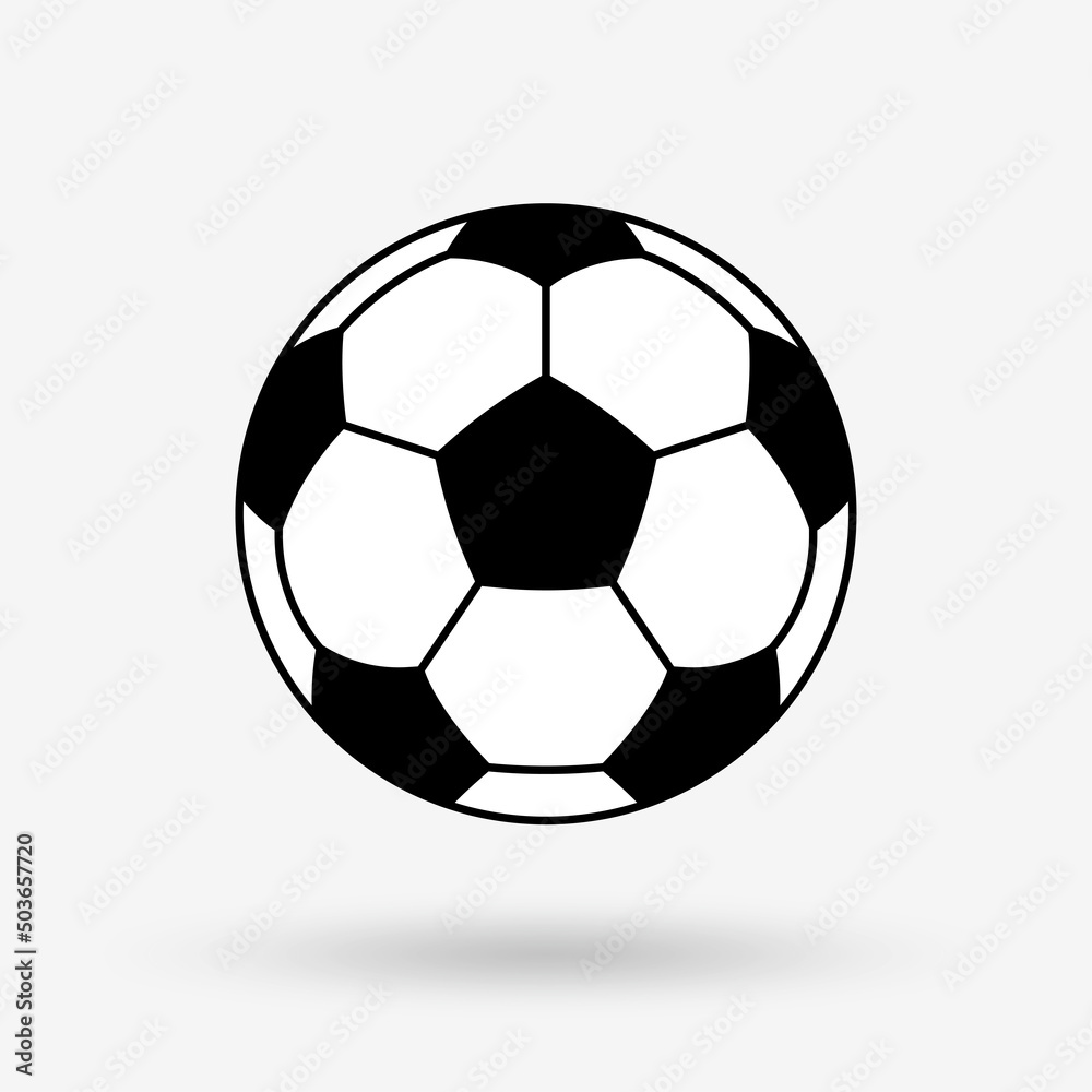 Fototapeta premium Soccer or football ball icon. Simple line design. Vector illustration.