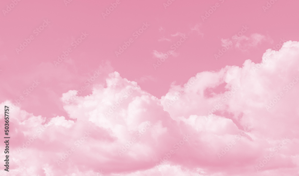 Beautiful pink clouds and sky. Abstract nature background.