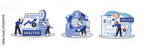 Cryptocurrency bitcoin mining metaphor Blockchain exchange platform. Cyber banking procedures, bitcoin trading, wallet. Ecurrency transactions. Digital currency, cryptocurrency market, hidden mining