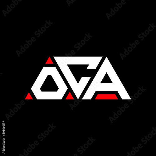 OCA triangle letter logo design with triangle shape. OCA triangle logo design monogram. OCA triangle vector logo template with red color. OCA triangular logo Simple, Elegant, and Luxurious Logo...