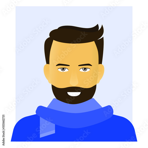 Smiling man in blue scarf