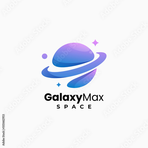 Vector Logo Illustration Galaxy Max Gradient Colorful Style.